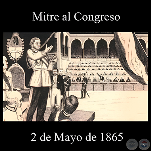 MITRE AL CONGRESO - 2 DE MAYO DE 1865 - Dibujo de WALTER BONIFAZI