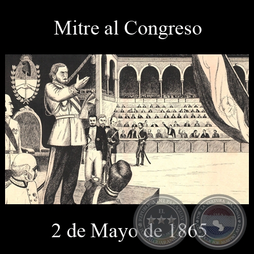 MITRE AL CONGRESO - 2 DE MAYO DE 1865 - Dibujo de WALTER BONIFAZI