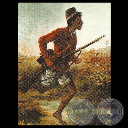 SOLDADO NIÑO ACOSTA ÑU, 1891 - Óleo de MODESTO GONZÁLEZ