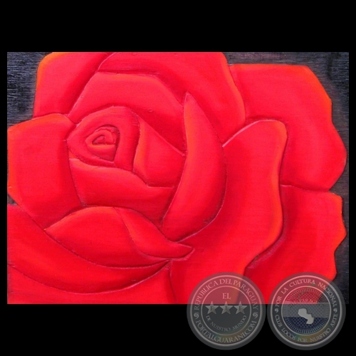ROSAS, 2012 - Xilopintura de MÓNICA GUERRA