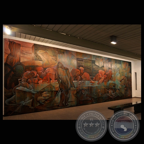 LA PRÓXIMA CENA, 1990 - Xilopintura de CARLOS COLOMBINO