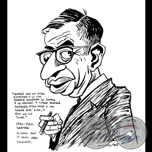 JEAN-PAUL CHARLES AYMARD SARTRE 1905/1980 - Caricatura de NICO