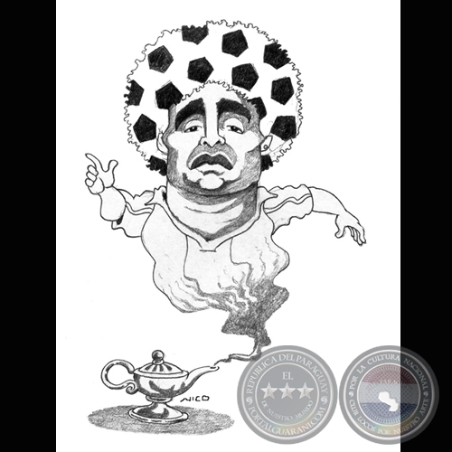 DIEGO ARMANDO MARADONA, 2009 - Caricatura de NICO
