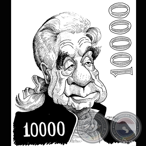 AUGUSTO ROA BASTOS 1917/2005 - Caricatura de NICO