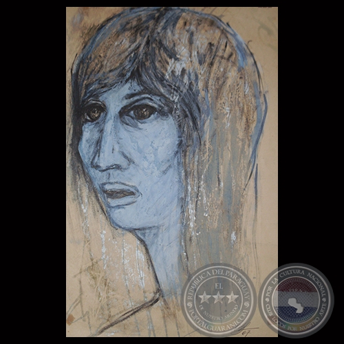 CABEZA FEMENINA, 1967 - Técnica mixta de OLGA BLINDER