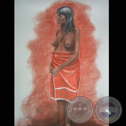 SERIE INDÍGENA, 2008 - Pastel seco de RAQUEL ROJAS PEÑA