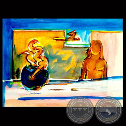 MUJER, 1991 - Acrílico de LUCIO AQUINO