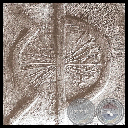 SIN TÍTULO - Yeso, cuerdas y pintura al óleo sobre tabla de Ricardo Yustman