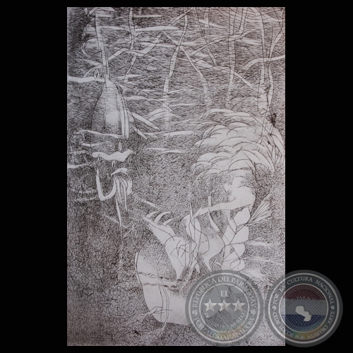 SERIE SIGNOS, 2009 - Grabado y tiza pastel de CARLOS ROLANDI