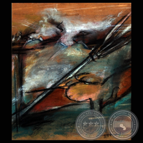 SIN TÍTULO, 2009 - Tiza pastel sobre diario de CARLOS ROLANDI