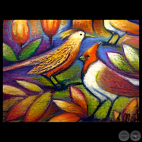 SERIE AVES, 2007 - Técnica encáustica de ALBERTO MILTOS