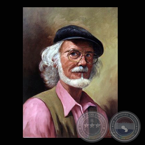 AUTORRETRATO CON GORRA - Óleo de LEONARDO TORFS