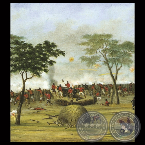 TRINCHERA DE CURUPAYTÍ, 1866 - Óleo sobre tela de CANDIDO LÓPEZ