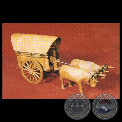 CARRETA CON TOLDO - Escultura en madera de ZENÓN PÁEZ ESQUIVEL