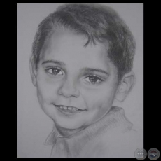 ÁNGELO, 2013 - Retrato a lápiz sobre lienzo de GLORIA VALLE