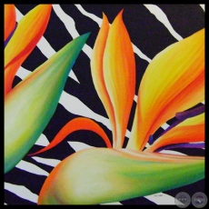 ESTRELICIAS CON ANIMAL PRINT - Óleo de NORMA BÜTTNER