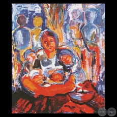 MATERNIDAD, 1998 - Óleo de MARÍA UGHELLI