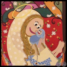 VIRGEN DE LOURDES - Acrílico de ANA CARINA ARANDA MIRANDA