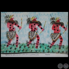 DIBUJO INDÍGENA 1 - Obra de OGWA FLORES - Colección GRUPO LIEBIG