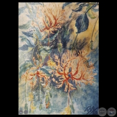 HIBISCUS, 1952 - Acuarela sobre papel de BRUNHILDE GUGGIARI