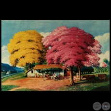 PAISAJE CAMPESINO - Óleo de PABLO ALBORNO - Año 1951