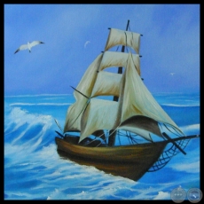 MARINA CON BARCO - Óleo de NORMA BÜTTNER