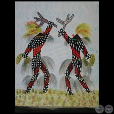 DIBUJO INDÍGENA 2 - Obra de OGWA FLORES - Colección GRUPO LIEBIG