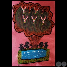 DIBUJO INDÍGENA 29 - Obra de OGWA FLORES - Colección GRUPO LIEBIG