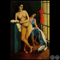 EL TALLER DE LA MODISTA - Óleo de OFELIA ECHAGUE VERA