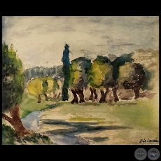 PAISAJE CON ÁRBOLES - Óleo de PEDRO DI LASCIO