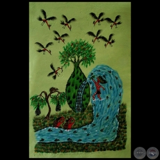 DIBUJO INDÍGENA 41 - Obra de OGWA FLORES - Colección GRUPO LIEBIG