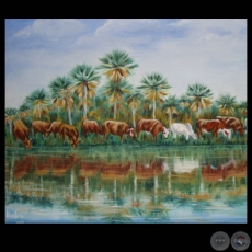 PAISAJE CHAQUEÑO CON GANADOS, 2008 - Obra BEATRIZ FERREIRA DE GREENWOOD 