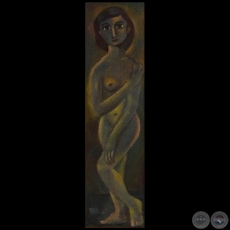 DESNUDO 1 - Óleo de madera de VÍCTOR OCAMPO
