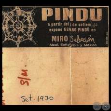 PINDÚ, 1970 - Exposición de GENARO PINDÚ