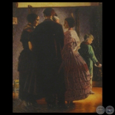 REUNIÓN FAMILIAR - Óleo sobre tela de HÉCTOR BLAS RUIZ