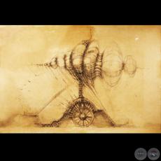 SIN TÍTULO, 1970 - Dibujo y aguada de JENARO PINDÚ