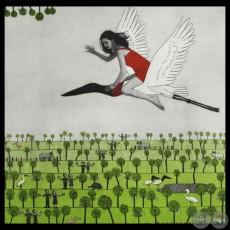 WAVING GOODBYE (ADIÓS), 2012 - Grabado al aguafuerte de Miriam Rudolph