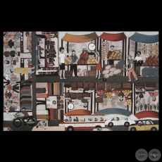 MERCADO CUATRO, 2012 - Grabado al aguafuerte de Miriam Rudolph