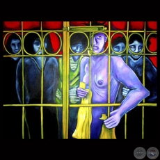 NEUROSIQUIÁTRICO, 2006 (DETALLE) - Óleo sobre tabla de CARLA ASCARZA