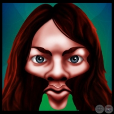 CARICATURA DE DAVID GILMOUR - Ilustración de Víctor Colmán