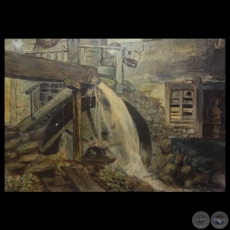 MOLINO DE AGUA - Acuarela de  WOLF SCHELLER