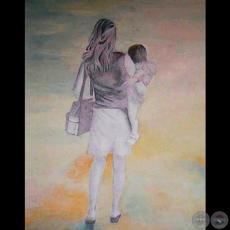 MIRADA AL FUTURO - Foto en tela intervenida con óleo de ALICIA PERITO