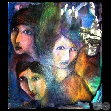 MUJERES, 2007 -Tinta de impresión y óleo sobre tela de OLGA BLINDER