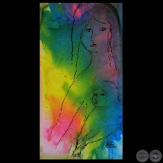 ROSTROS, 2007 -Tinta de impresión y óleo sobre tela de OLGA BLINDER