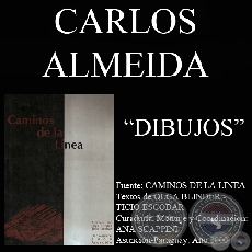 DIBUJO DE CARLOS ALMEIDA 1987 EN CAMINOS DE LA LÍNEA (Textos de OLGA BLINDER y TICIO ESCOBAR)