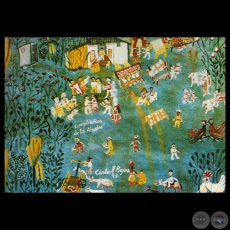 EL CUMPLEAÑOS DE LA ABUELA, 1993 - Óleo de CARLOS FEDERICO REYES
