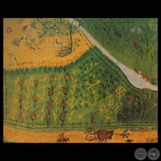LA GRANJA DE GAJA, 1991 - Óleo de CARLOS FEDERICO REYES