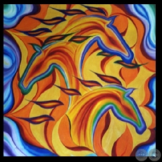 CABALLOS CORRIENDO, 2003 - Óleo de MERCEDES CENTURIÓN