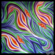 ALGAS E HIPOCAMPOS, 2003 - Óleo de MERCEDES CENTURIÓN