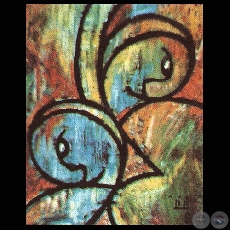 FIGURAS, 1954 - Óleo de LILI DEL MÓNICO